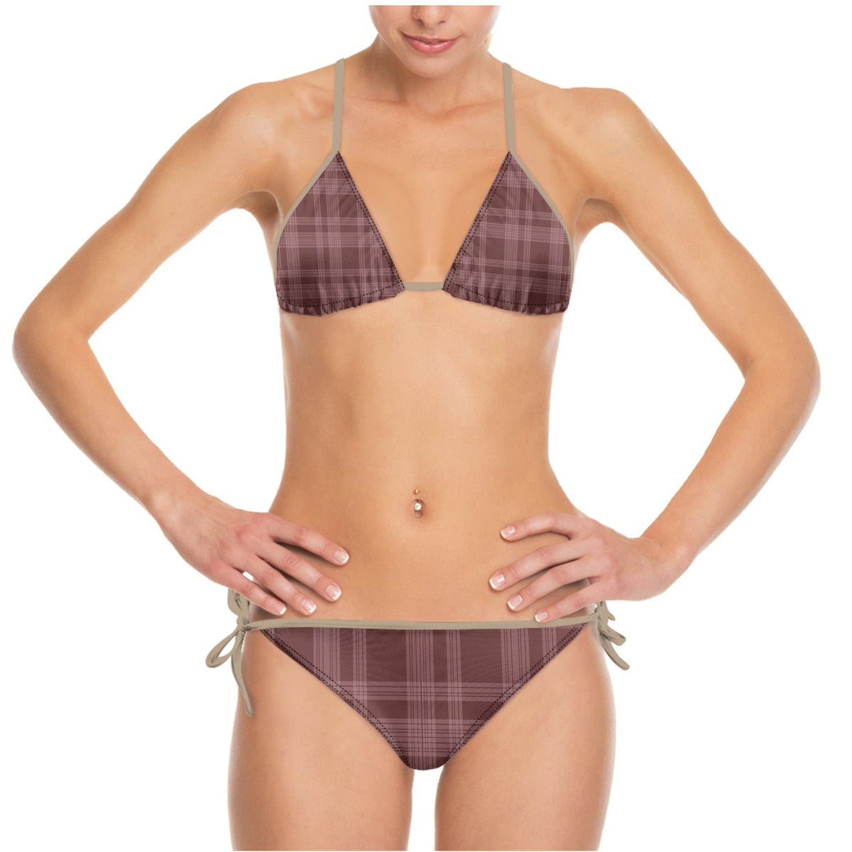Rosewood Plaid Bikini Set