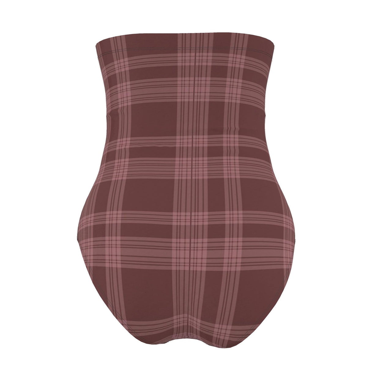 Rosewood Plaid Lycra Strapless One-Piece Swimsuit