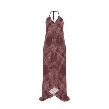 Rosewood Plaid Halterneck backless dress
