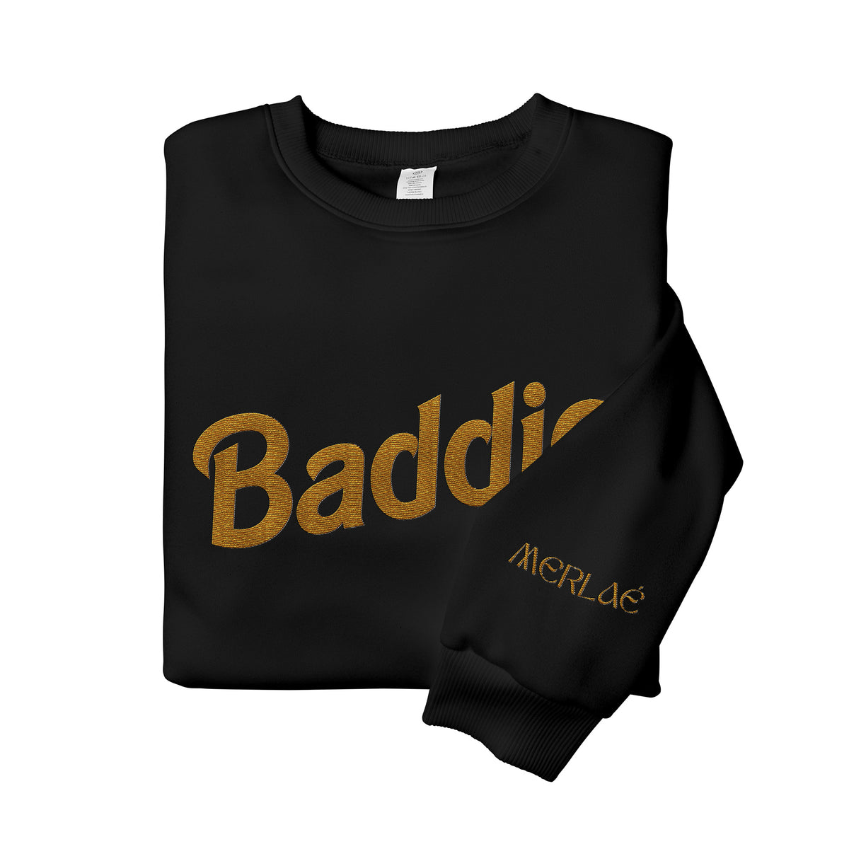 Baddie Embroidered Sweatshirt Golden