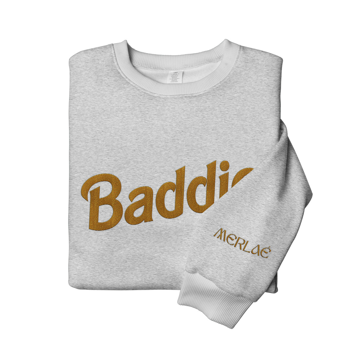 Baddie Embroidered Sweatshirt Golden