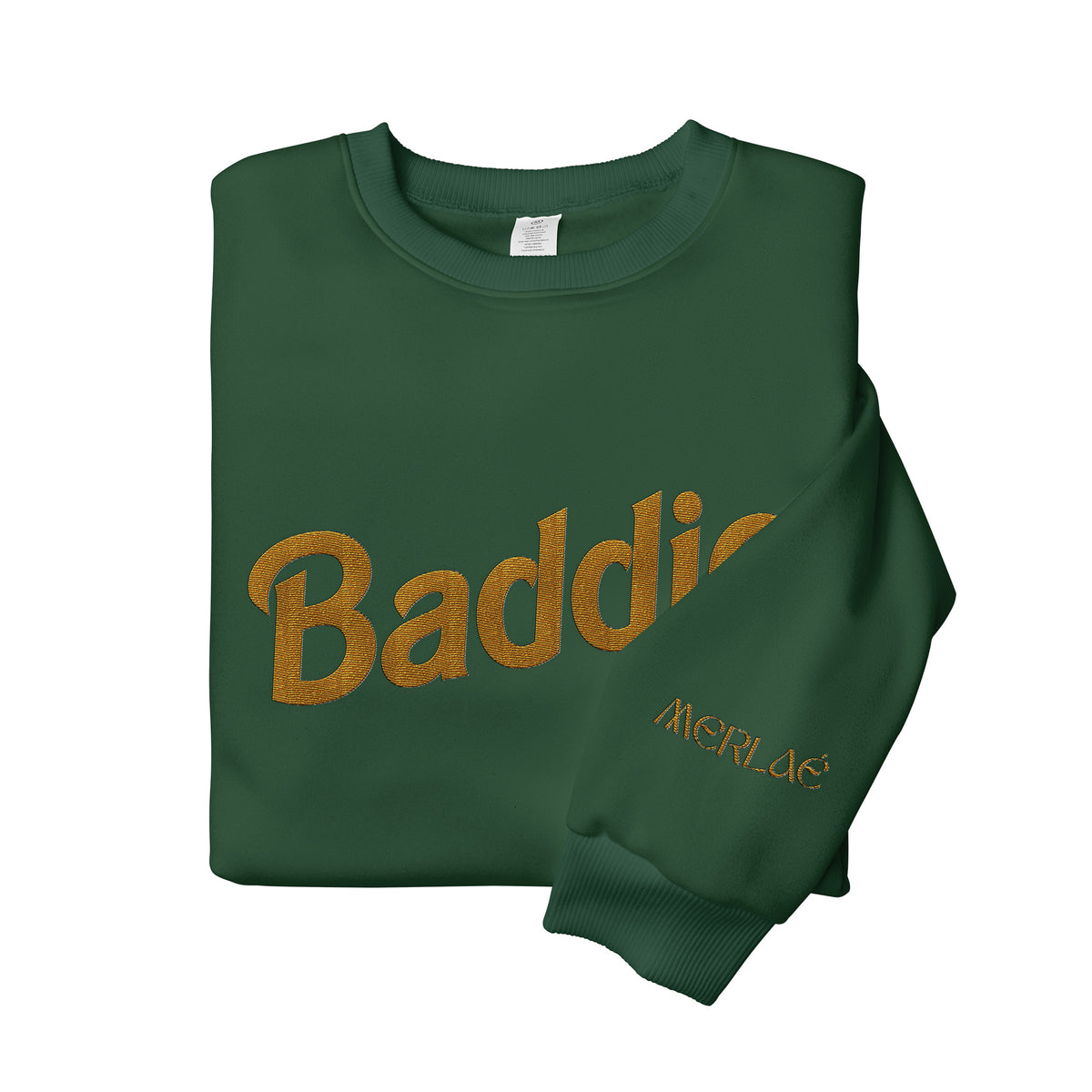 Baddie Embroidered Sweatshirt Golden