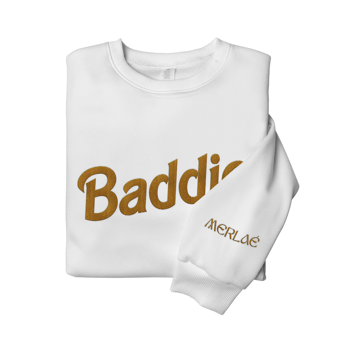 Baddie Embroidered Sweatshirt Golden