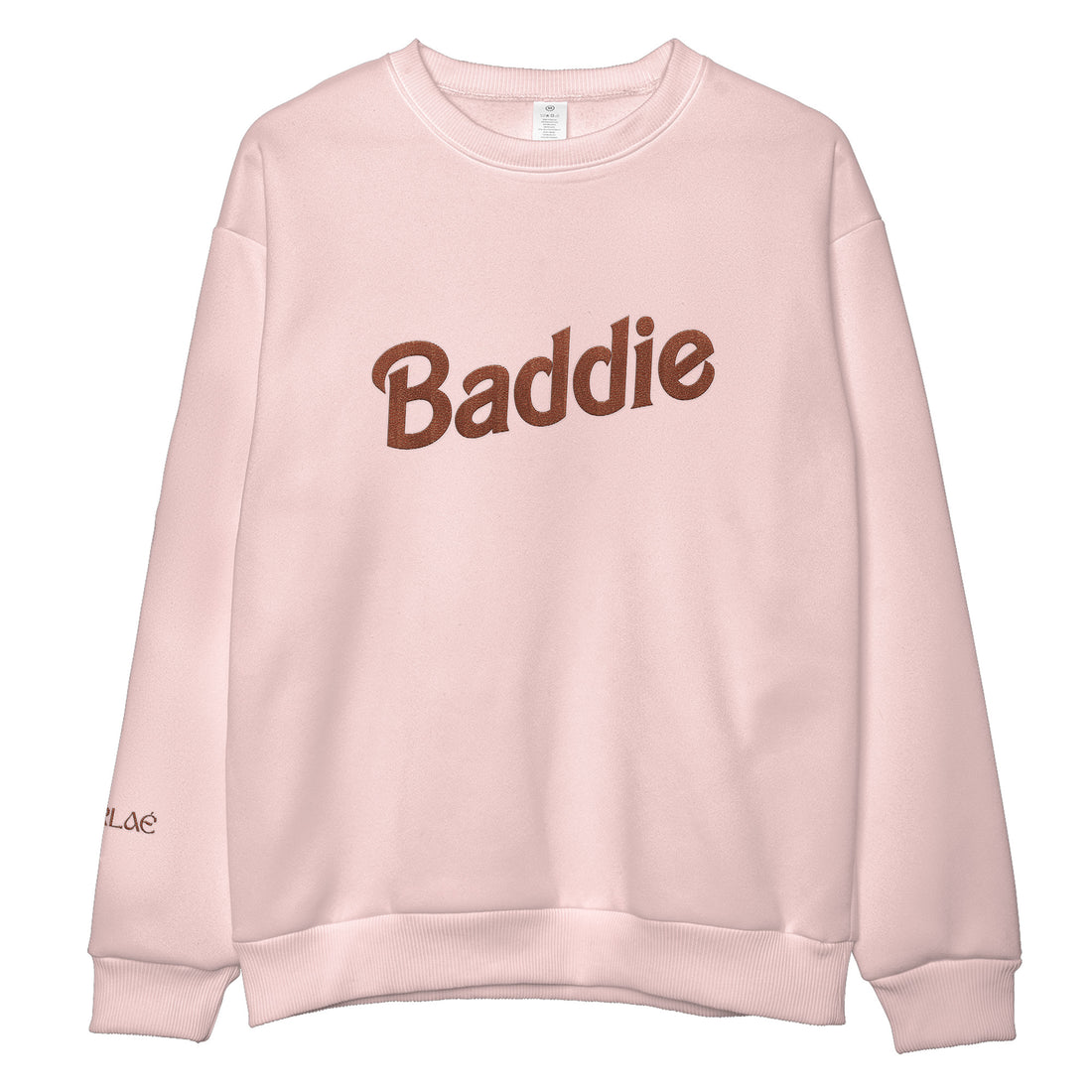 Baddie Embroidered Sweatshirt Light Pink Black Woman MERLAÉ
