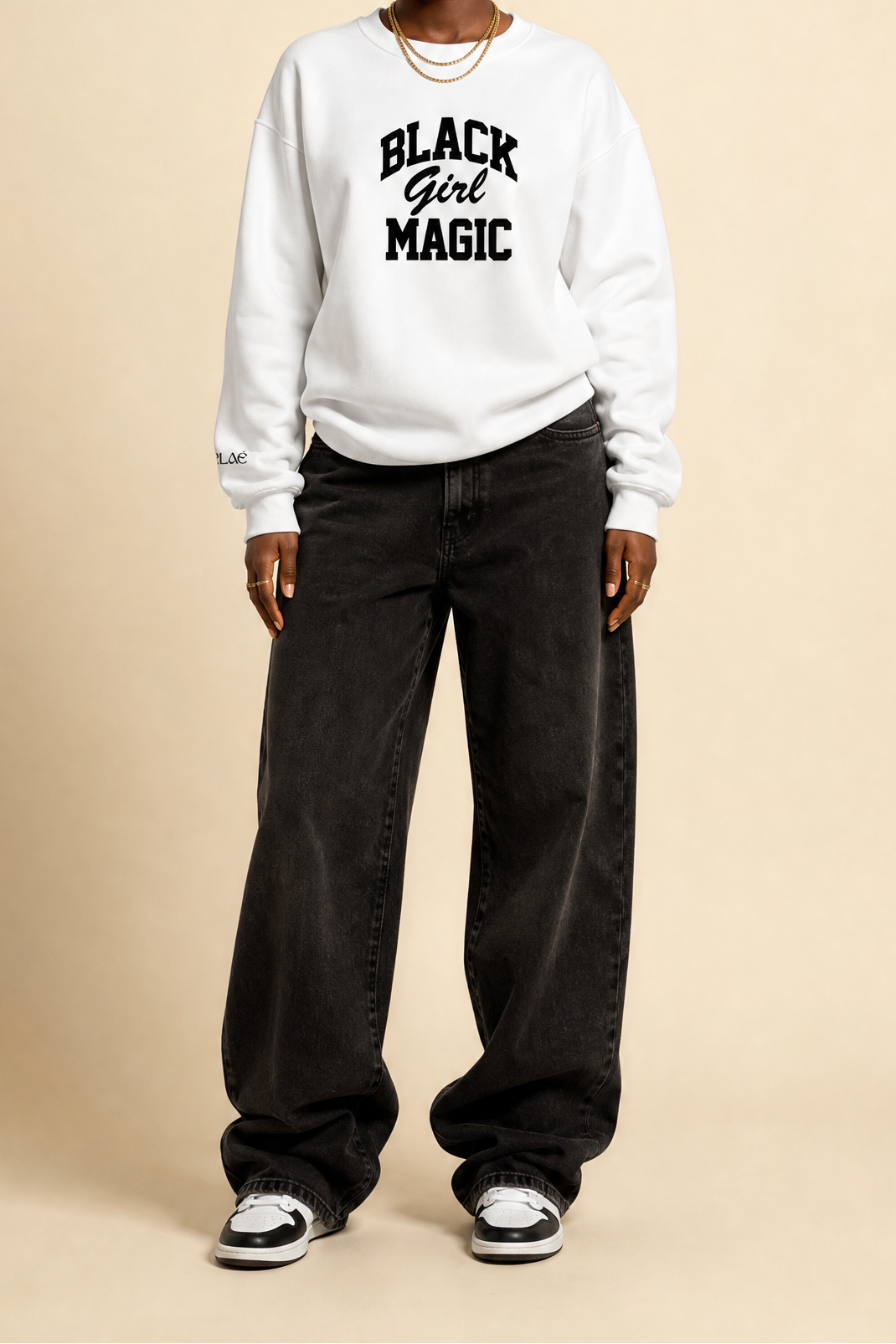Black Girl Magic Embroidered Sweatshirt Black Woman MERLAÉ