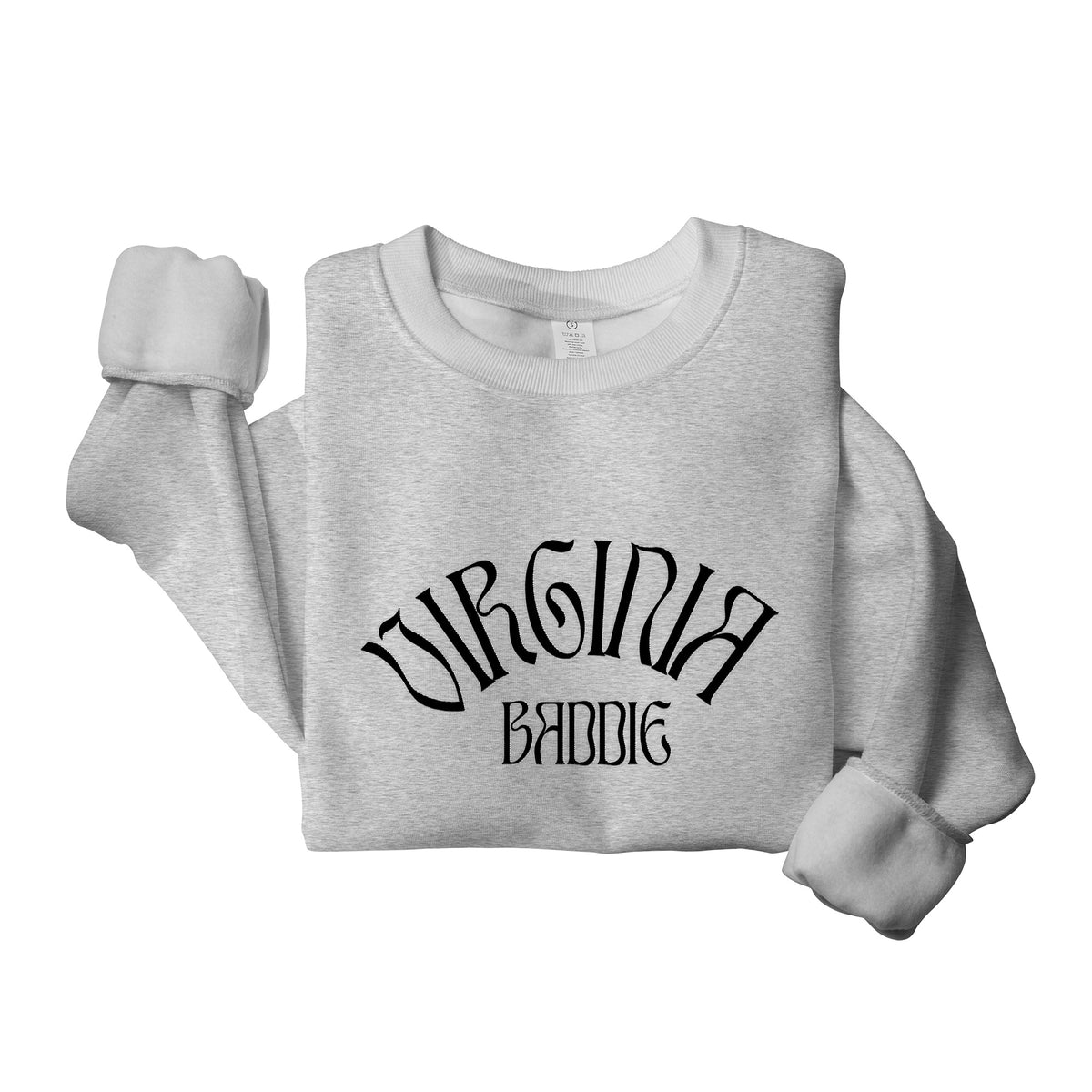 Black Virginia Baddie Embroidered Crewneck Sweatshirt