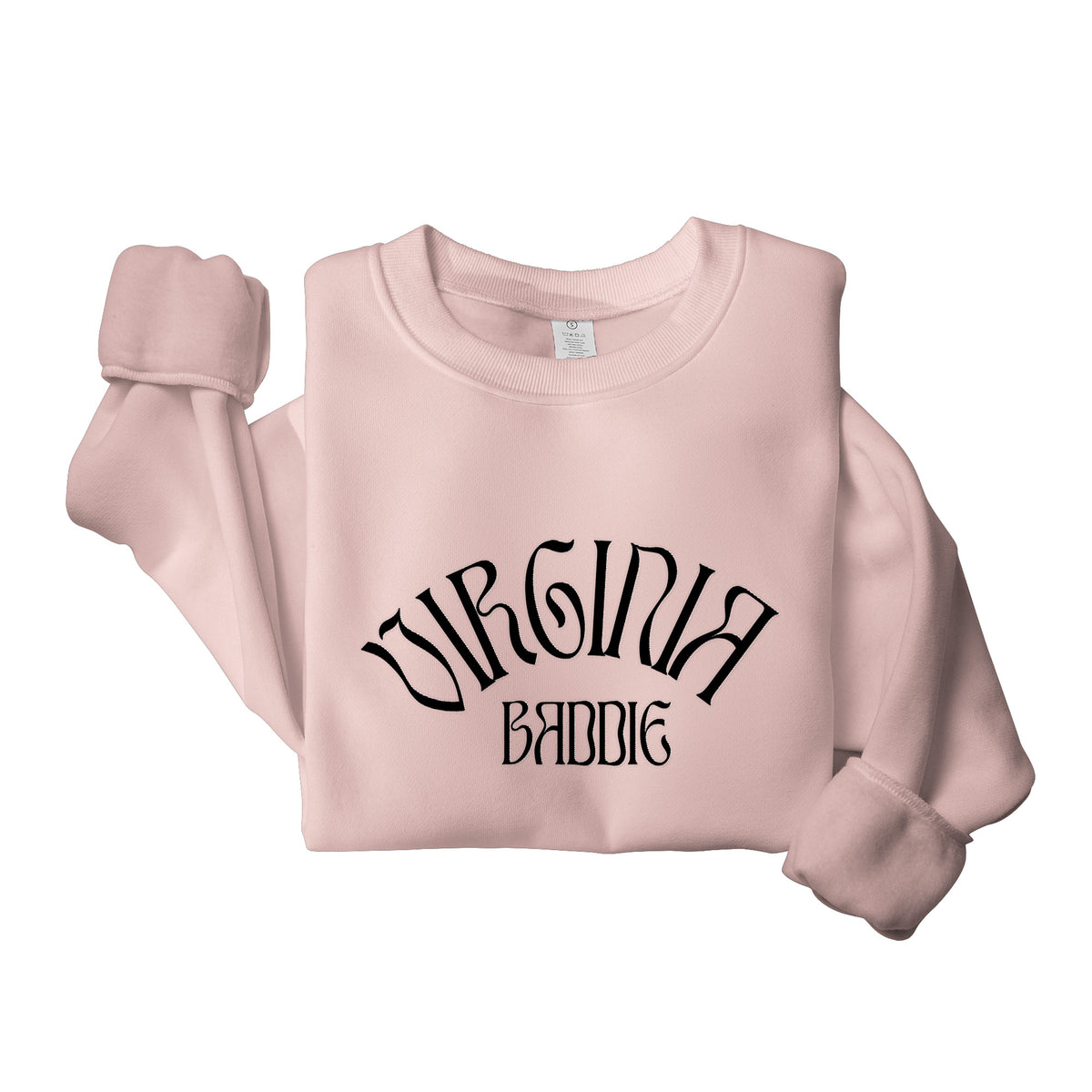 Black Virginia Baddie Embroidered Crewneck Sweatshirt