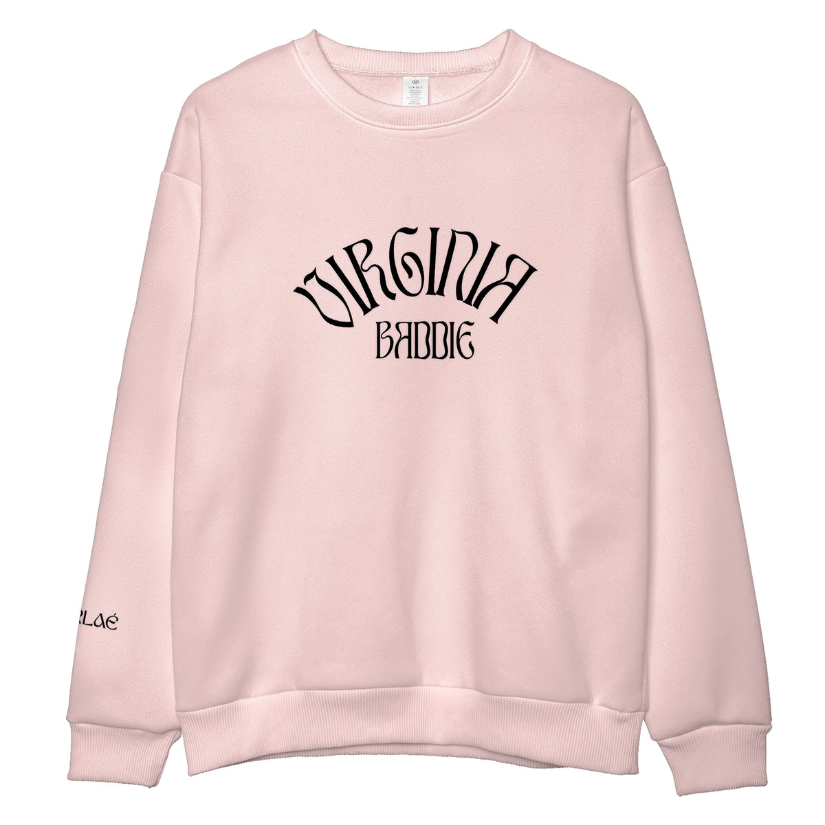 Black Virginia Baddie Embroidered Crewneck Sweatshirt