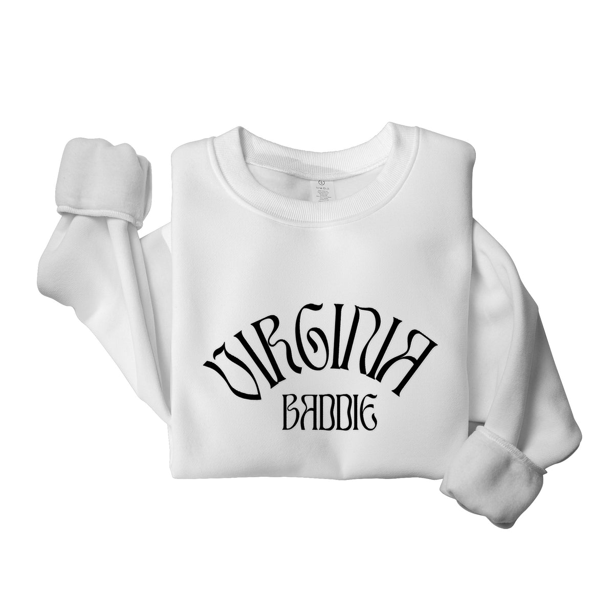 Black Virginia Baddie Embroidered Crewneck Sweatshirt
