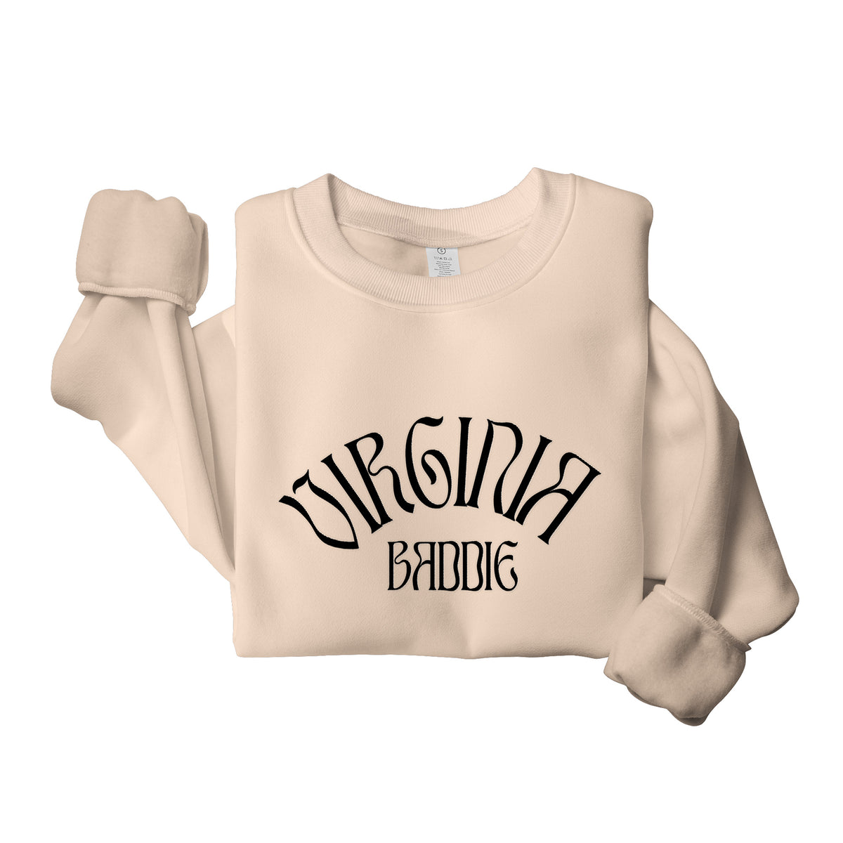 Black Virginia Baddie Embroidered Crewneck Sweatshirt