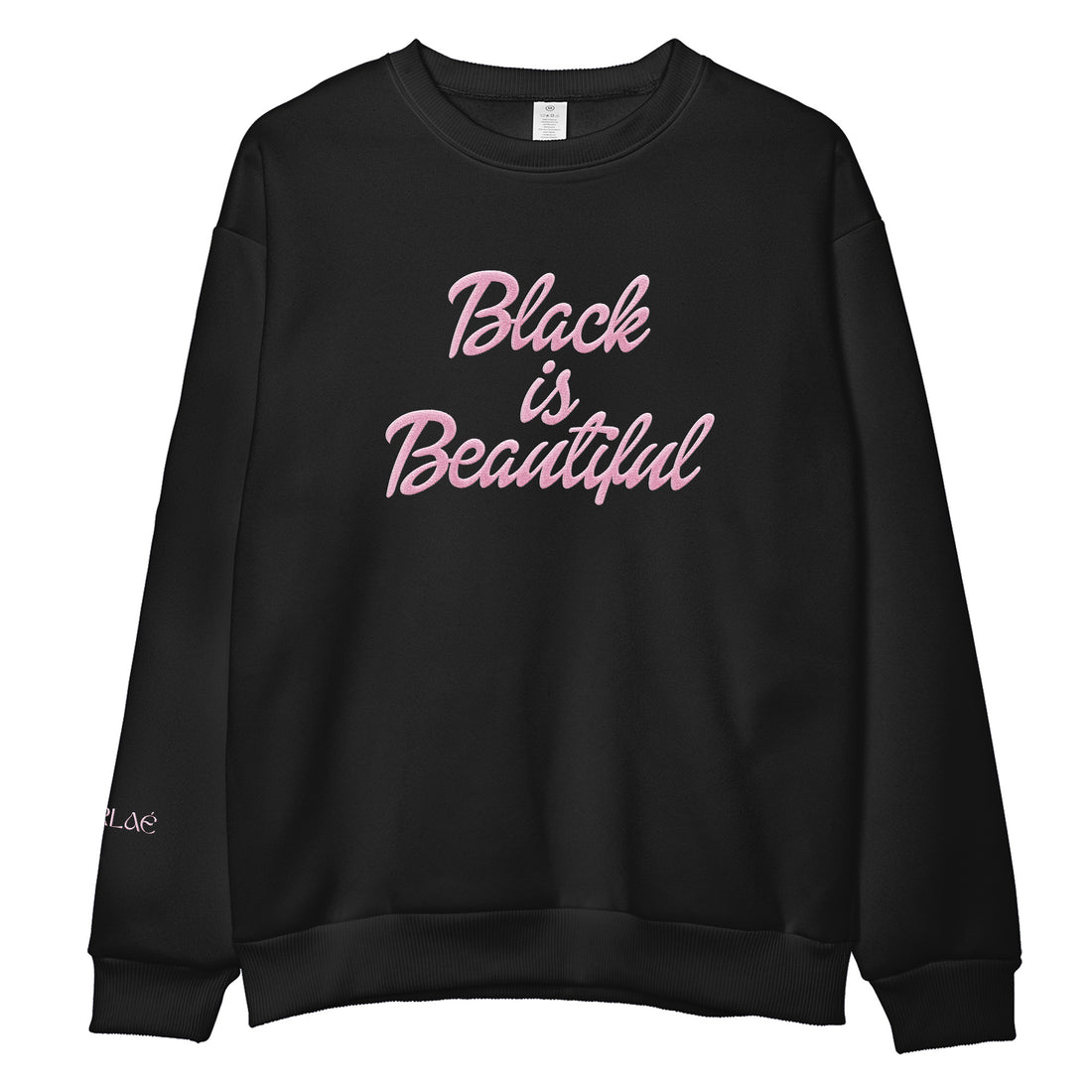 Black is Beautiful Embroidered Sweatshirt Black Woman Crewneck Model MERLAÉ