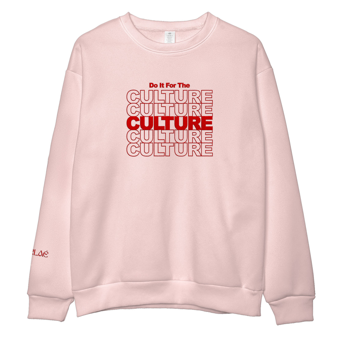 Do It For the Culture Embroidered Pink Crewneck Sweatshirt Black Woman MERLAE