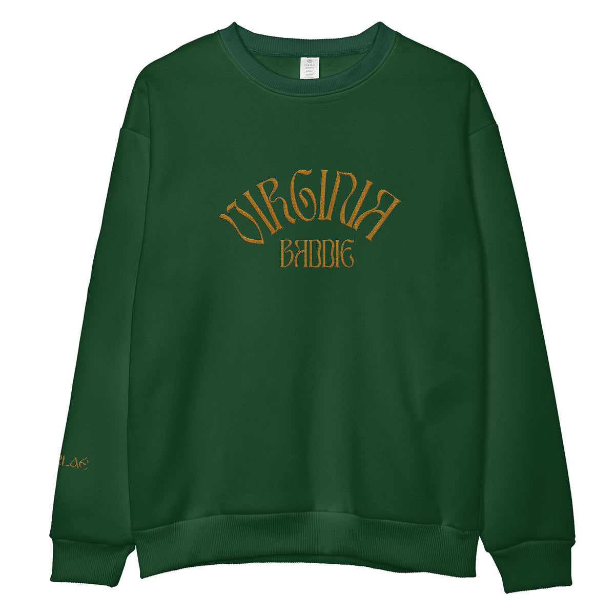 Gold Virginia Baddie Embroidered Crewneck Sweatshirt
