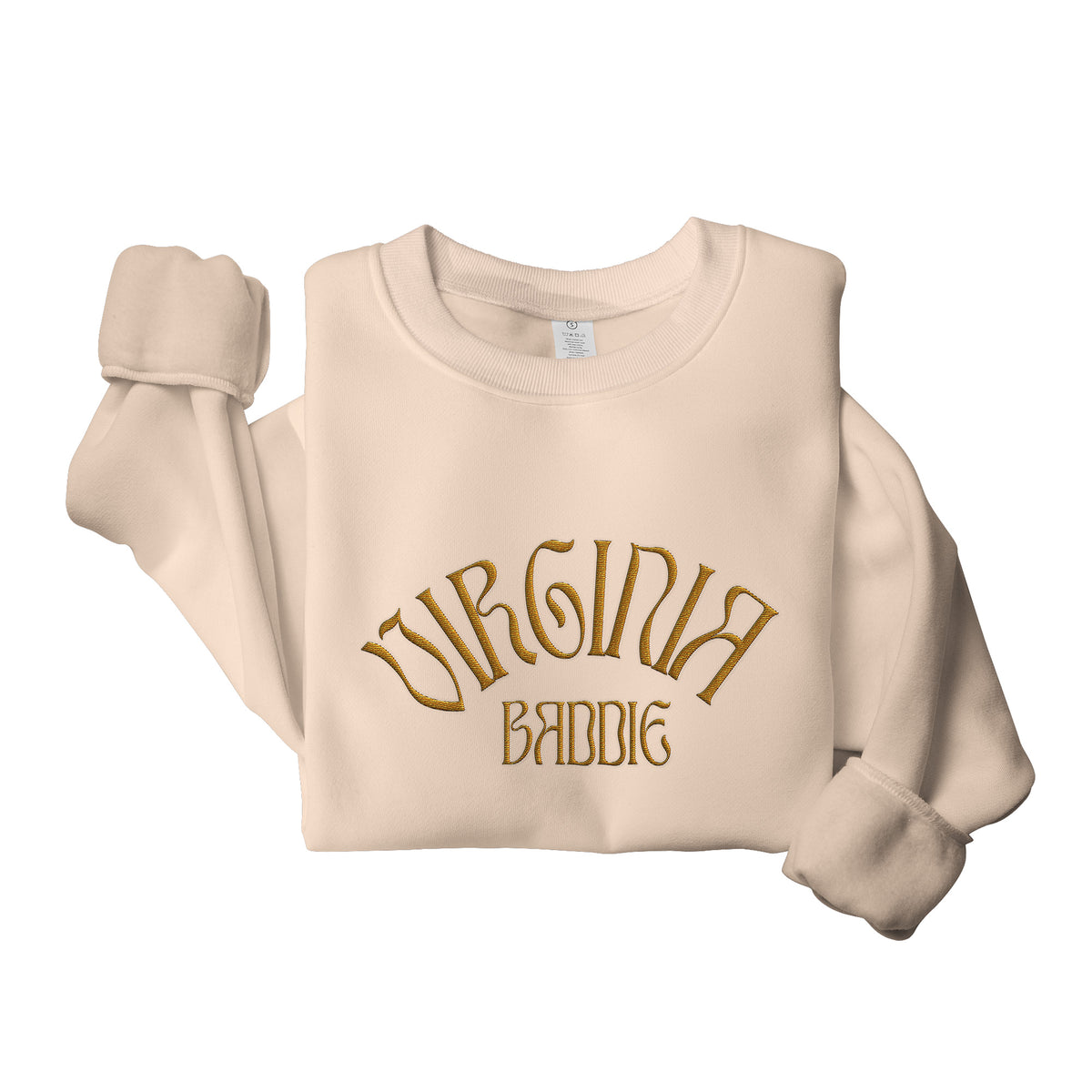 Gold Virginia Baddie Embroidered Crewneck Sweatshirt