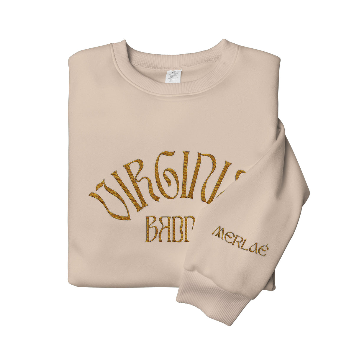 Gold Virginia Baddie Embroidered Crewneck Sweatshirt