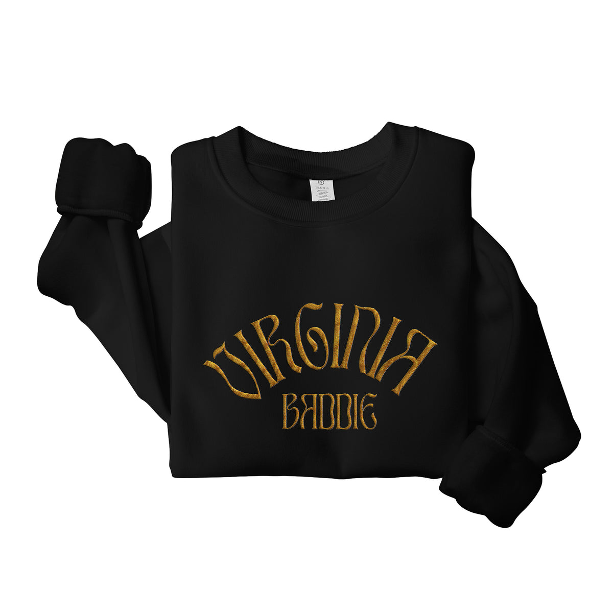 Gold Virginia Baddie Embroidered Crewneck Sweatshirt