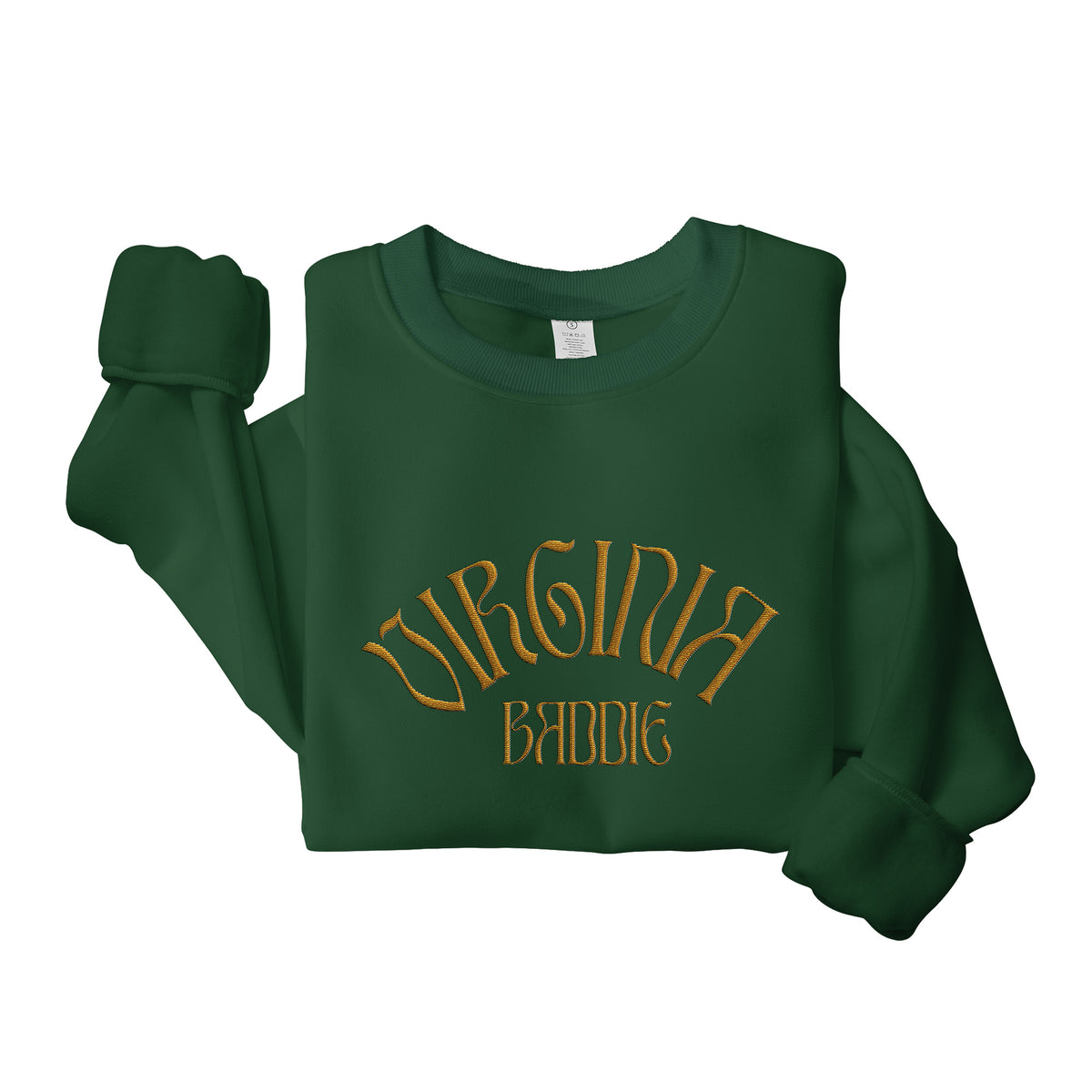 Gold Virginia Baddie Embroidered Crewneck Sweatshirt