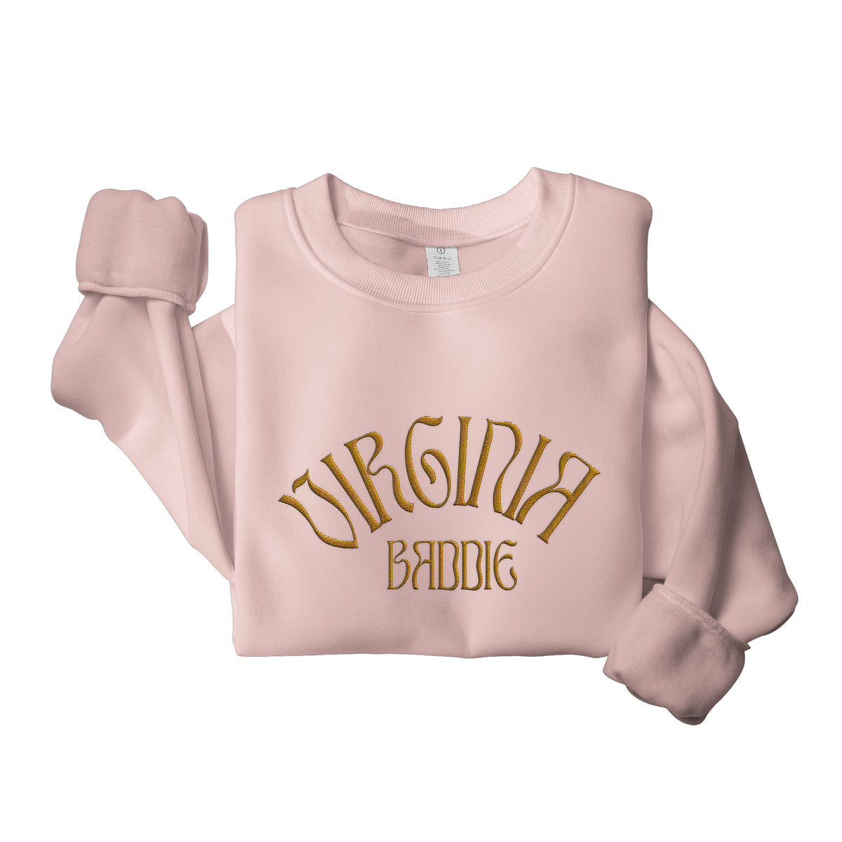 Gold Virginia Baddie Embroidered Crewneck Sweatshirt