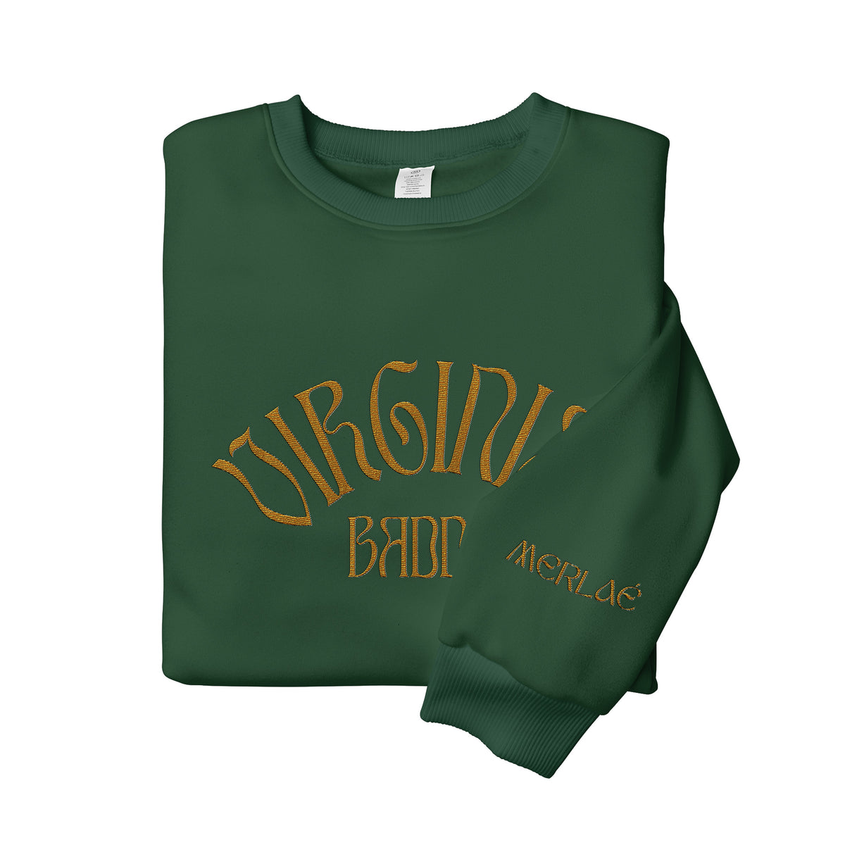Gold Virginia Baddie Embroidered Crewneck Sweatshirt