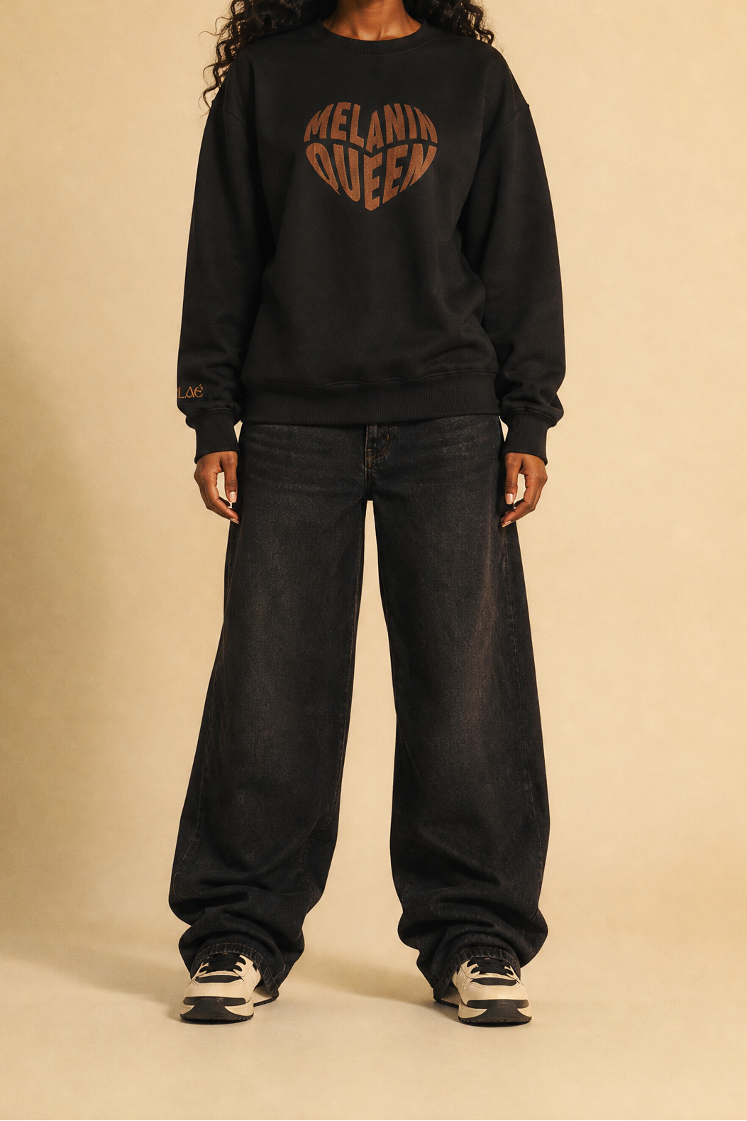 Melanin Queen Embroidered Sweatshirt Black Woman MERLAE