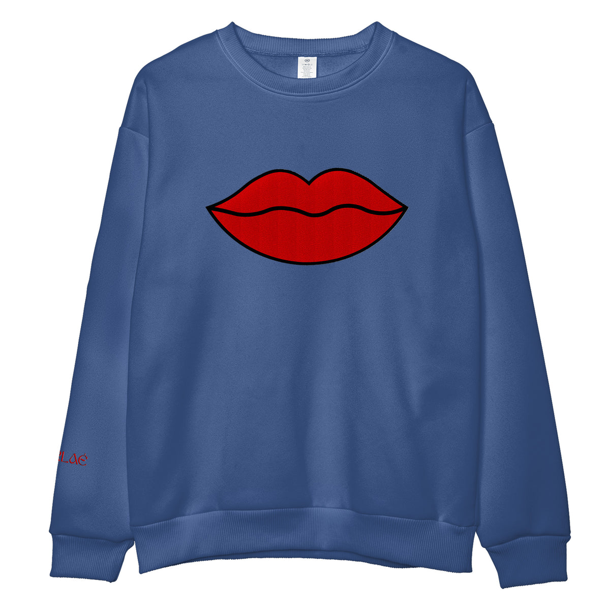 Red Lips Embroidered Sweatshirt