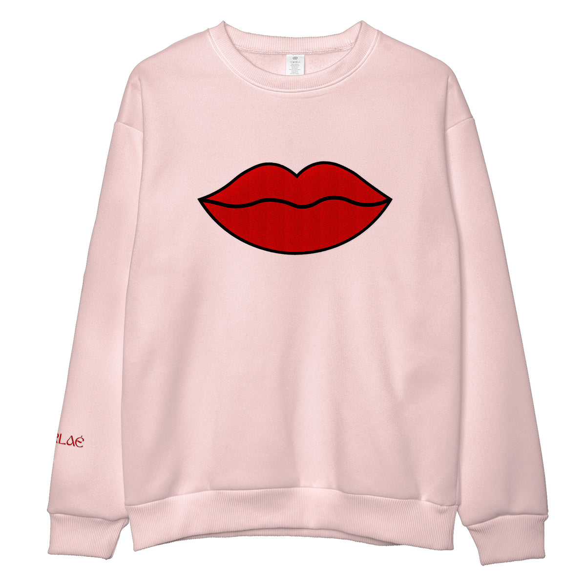 Red Lips Embroidered Sweatshirt