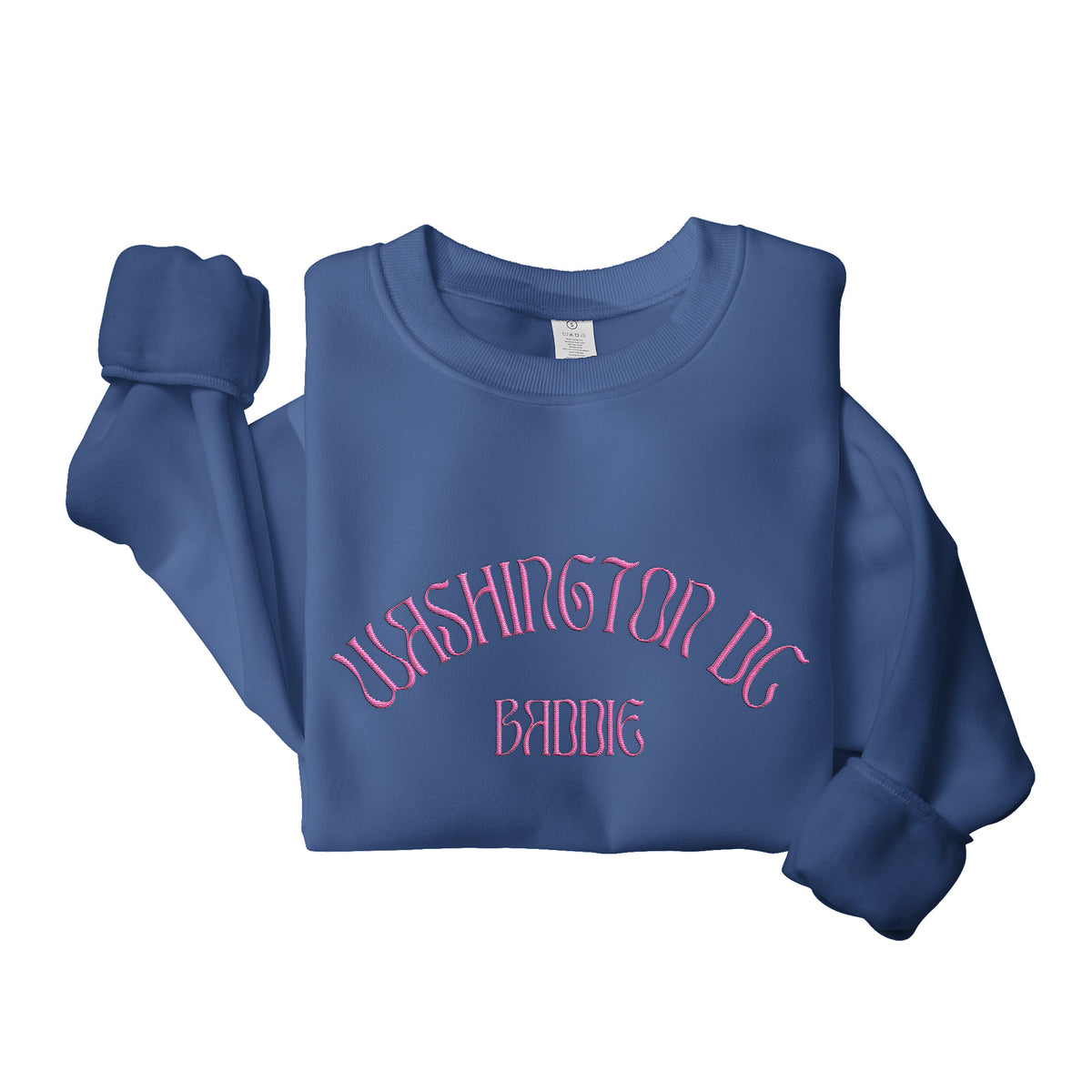 Pink Embroidered Washington DC Baddie Sweatshirt