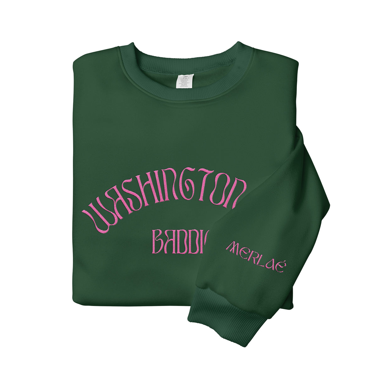 Pink Embroidered Washington DC Baddie Sweatshirt
