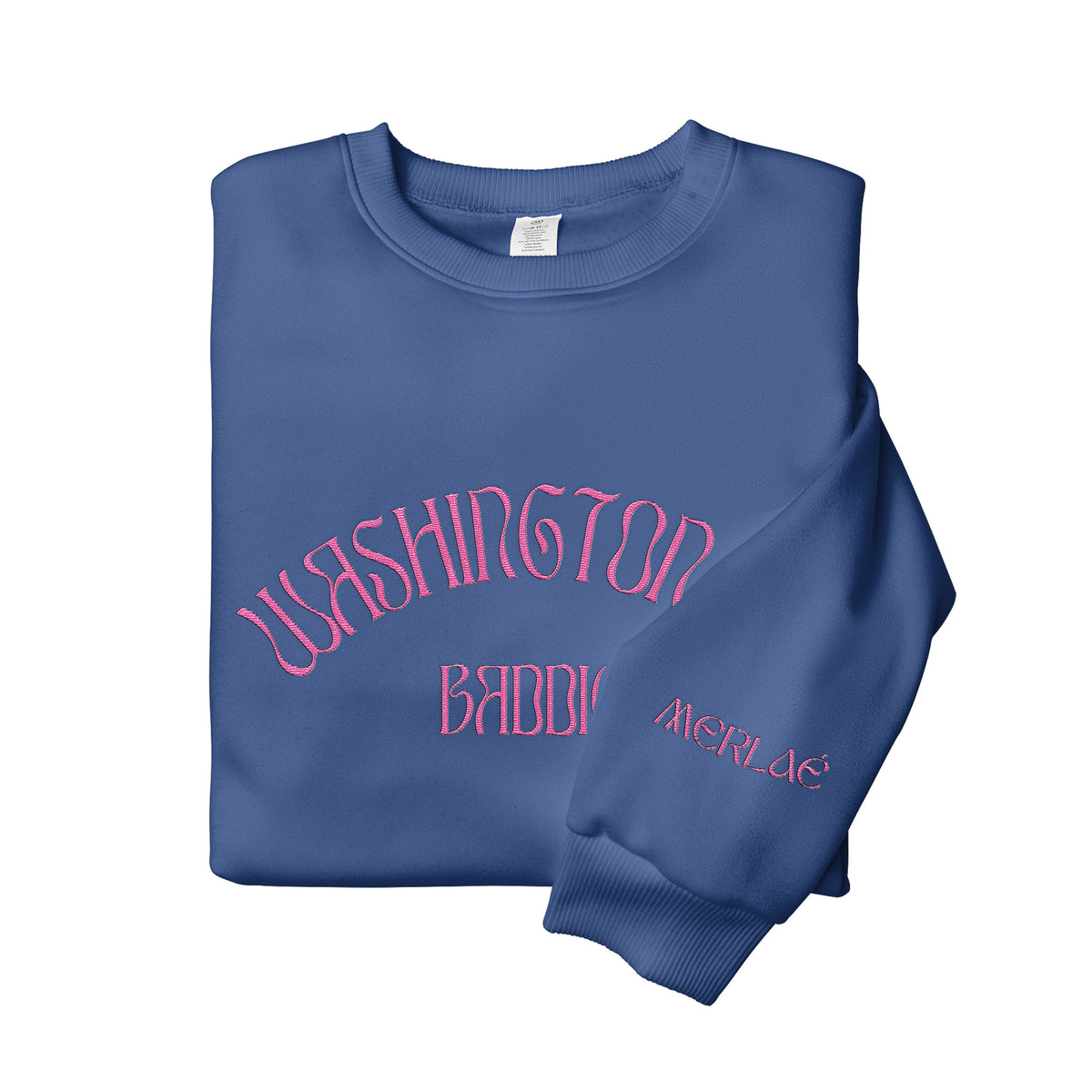 Pink Embroidered Washington DC Baddie Sweatshirt
