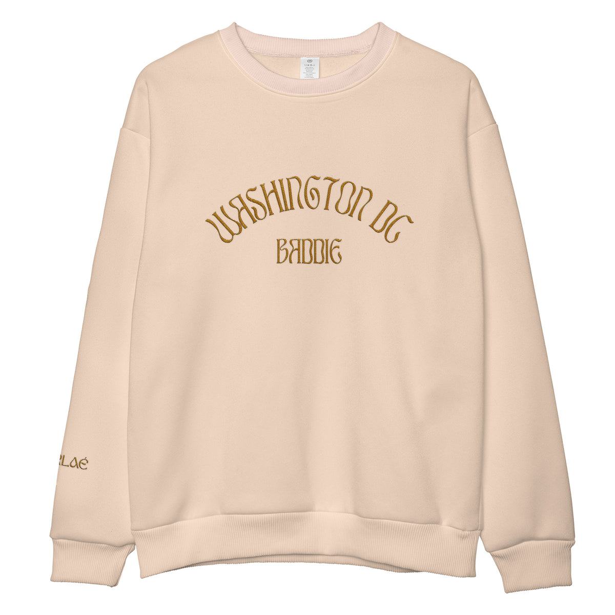 Washington DC Baddie Embroidered Sweatshirt - Vintage Gold