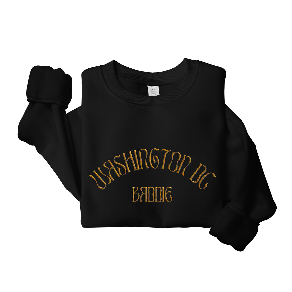Washington DC Baddie Embroidered Sweatshirt - Vintage Gold