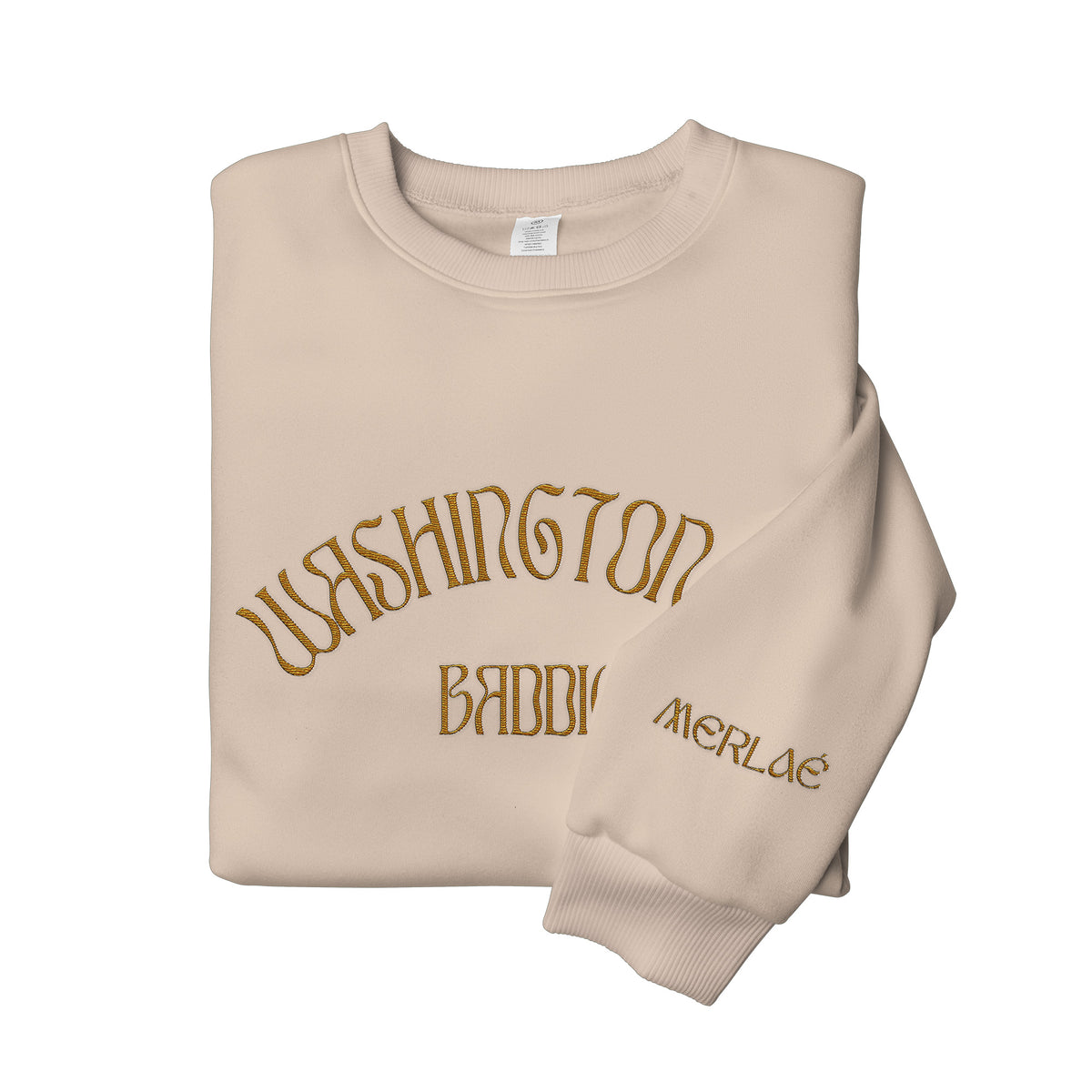 Washington DC Baddie Embroidered Sweatshirt - Vintage Gold