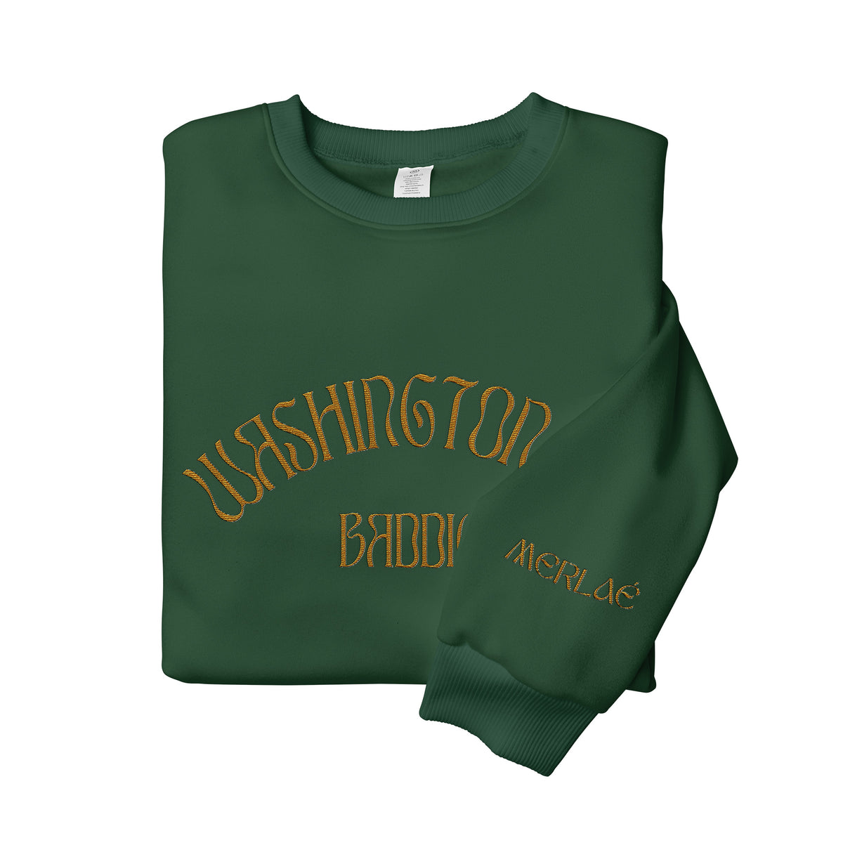 Washington DC Baddie Embroidered Sweatshirt - Vintage Gold