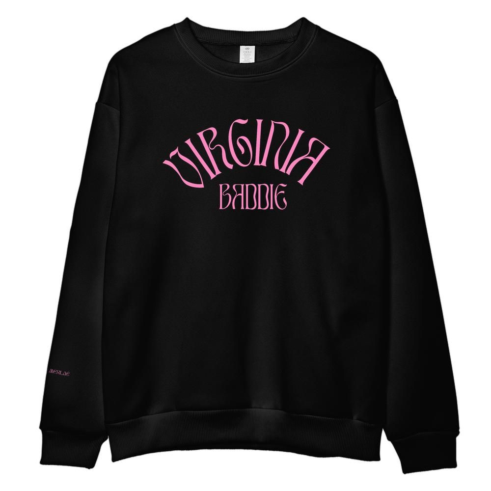 Pink Virginia Baddie Embroidered Crewneck Sweatshirt