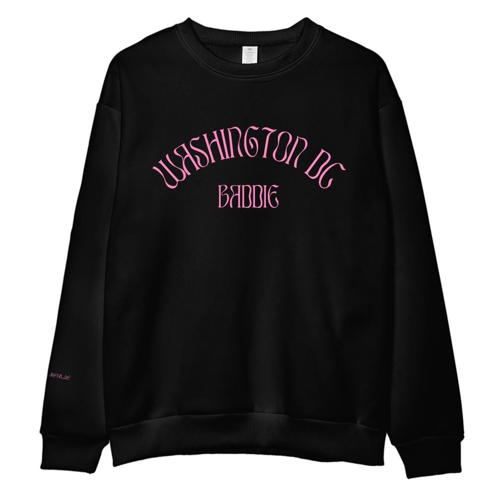 Pink Embroidered Washington DC Baddie Sweatshirt