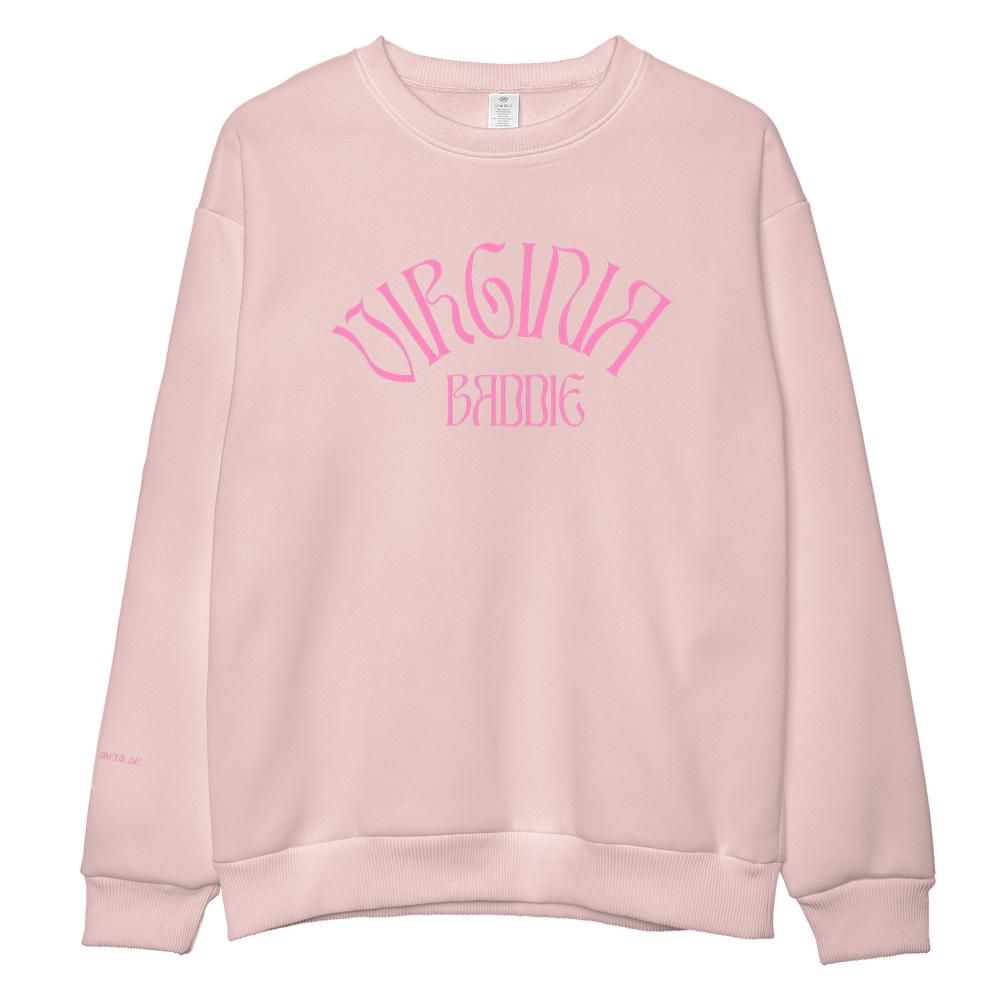 Pink Virginia Baddie Embroidered Crewneck Sweatshirt