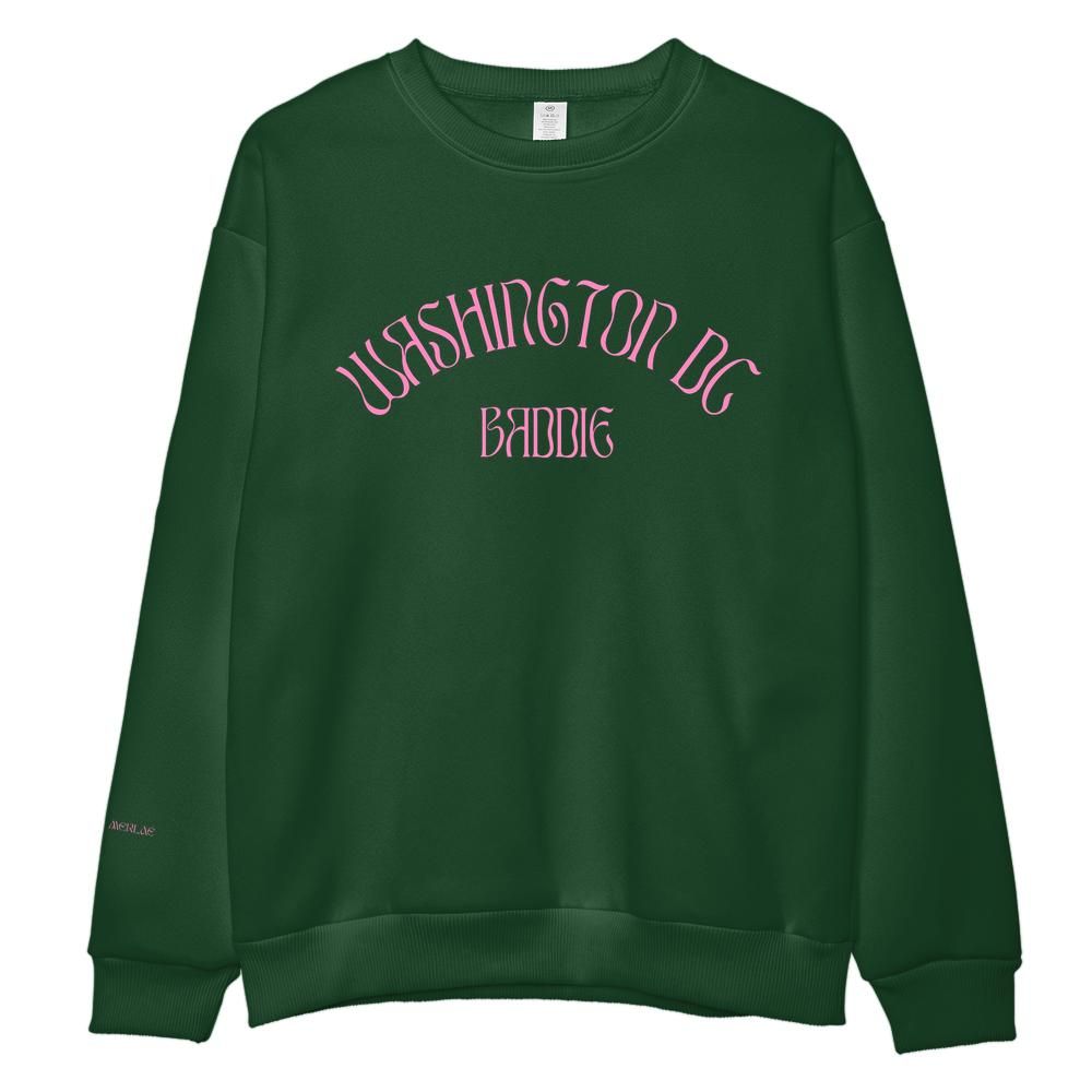 Pink Embroidered Washington DC Baddie Sweatshirt
