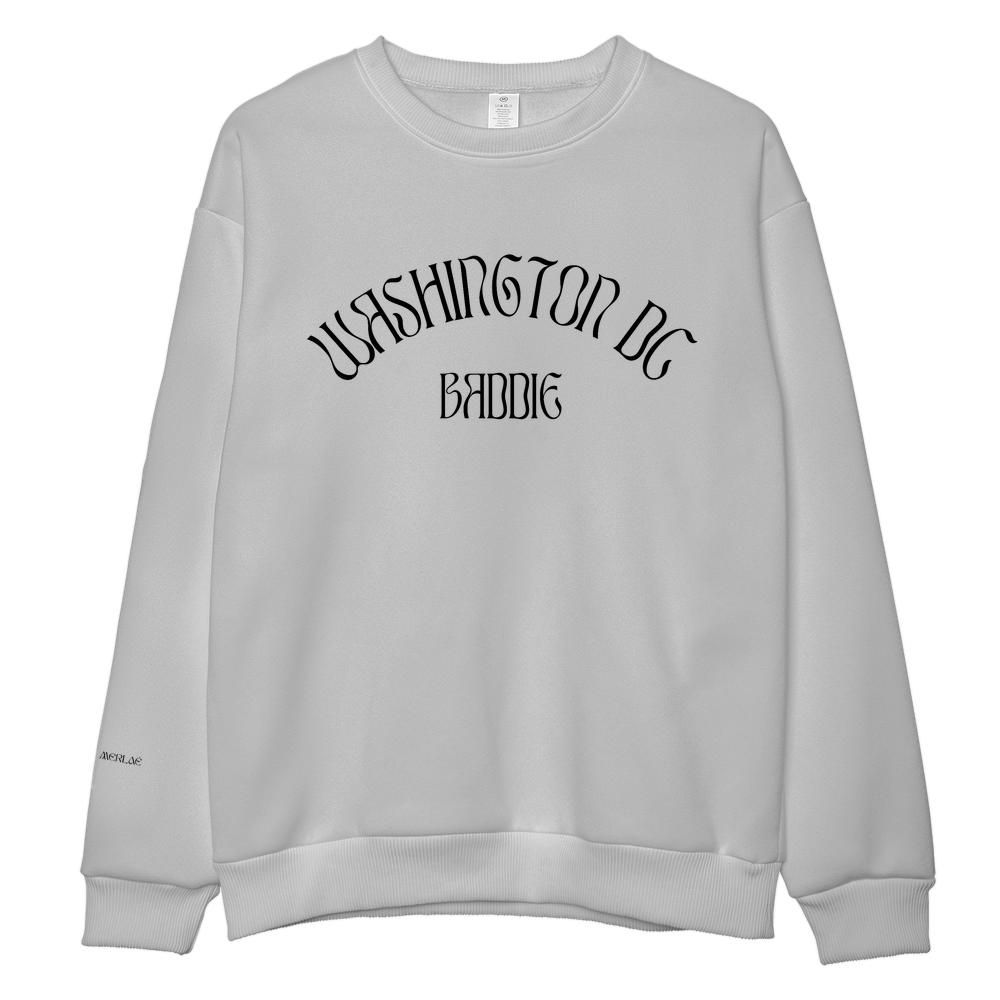 Washington DC Baddie Embroidered Sweatshirt - Black
