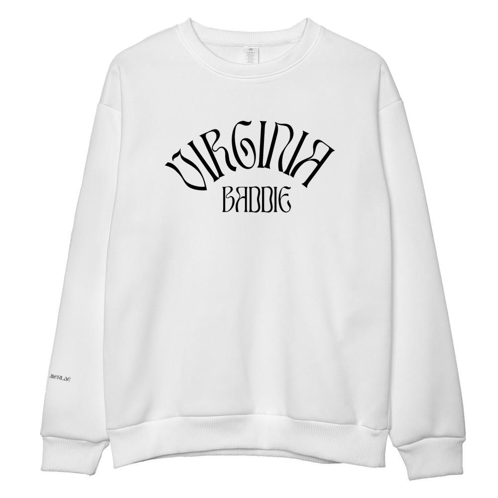 Black Virginia Baddie Embroidered Crewneck Sweatshirt