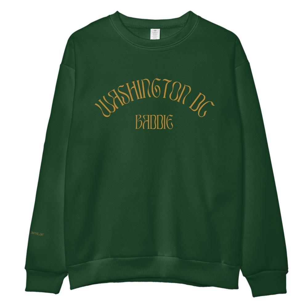 Washington DC Baddie Embroidered Sweatshirt - Vintage Gold