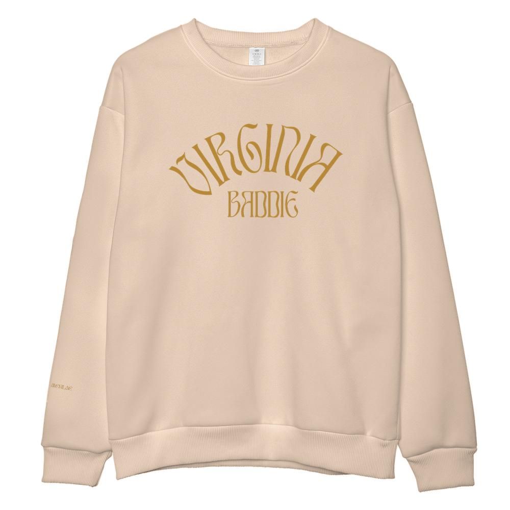 Gold Virginia Baddie Embroidered Crewneck Sweatshirt
