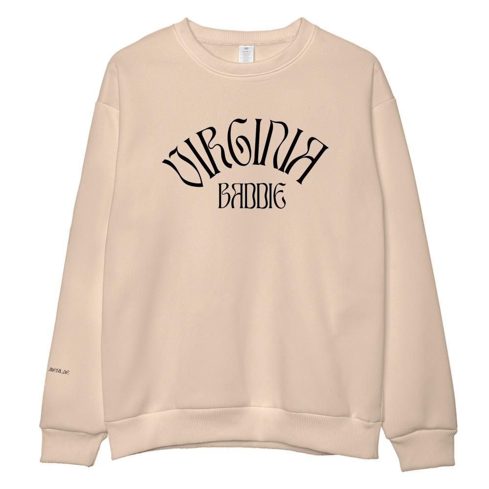 Black Virginia Baddie Embroidered Crewneck Sweatshirt