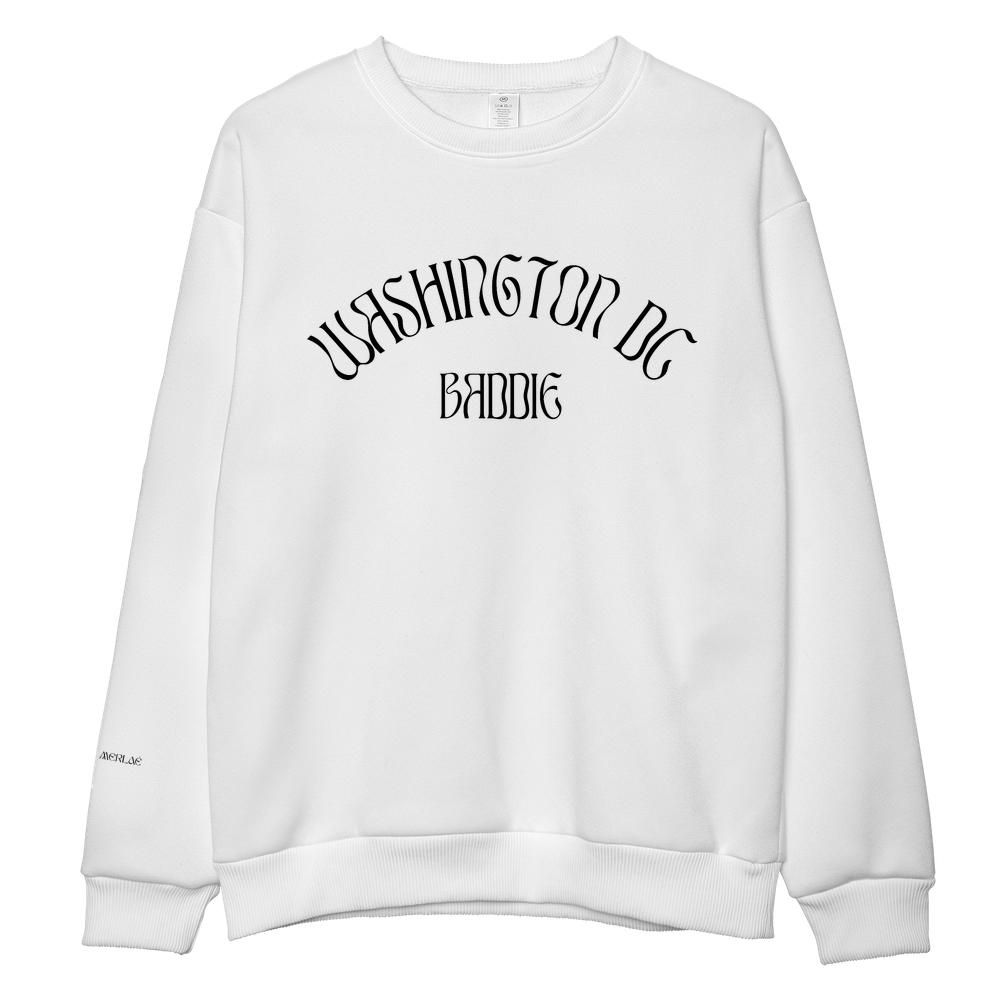 Washington DC Baddie Embroidered Sweatshirt - Black