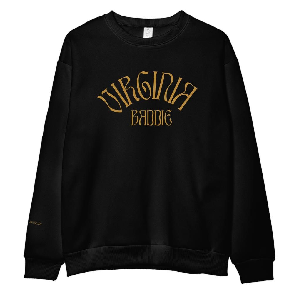 Gold Virginia Baddie Embroidered Crewneck Sweatshirt