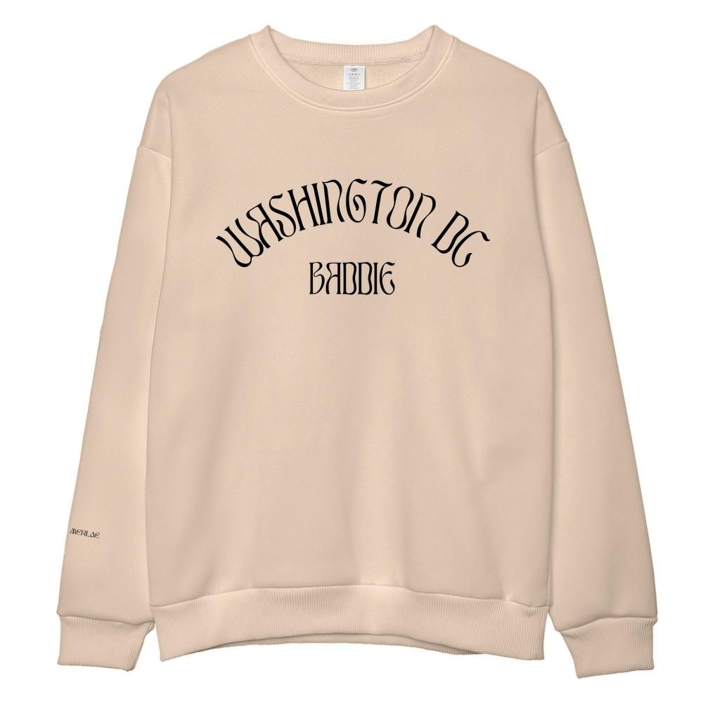 Washington DC Baddie Embroidered Sweatshirt - Black